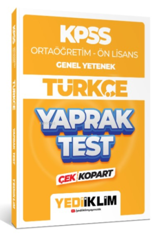 2024 KPSS Ortaöğretim - Ön Lisans Genel Yetenek Türkçe Çek Kopart Yaprak Test