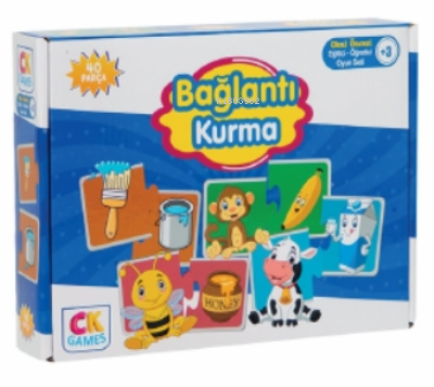 Bağlantı Kurma Okul Öncesi Oyun Seti +3 Yaş;Eğitici Öğretici 40 Parça Puzzle Oyun Seti