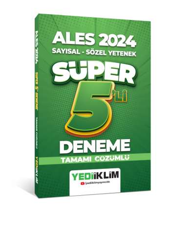 Yediiklim 2024 Ales Sayısal - Sözel Tamamı Çözümlü Süper 5'li Deneme