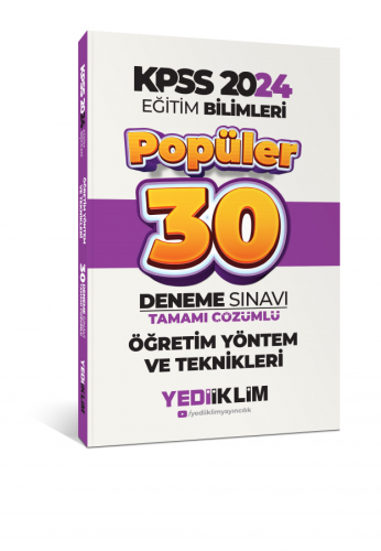 Yediiklim Yayınları 2024 KPSS Eğitim Bilimleri Öğretim Yöntem ve Tekni